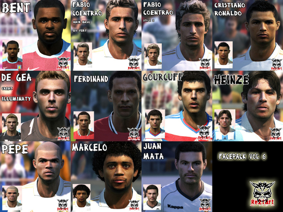 caras pro evolution soccer 2011
