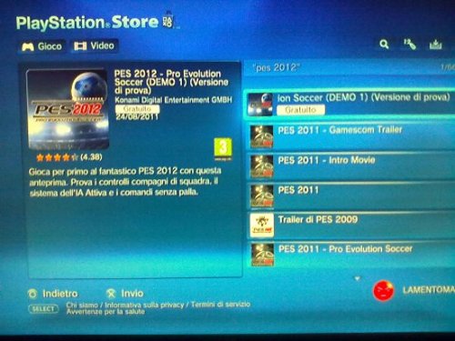 Descarga ya la demo de PES2012 para PS3. XBOX360 en unos dias