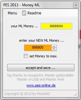 money ml pes2013