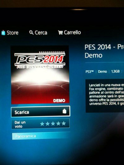 Se filtra por error la Demo de PES 2014 para PS3