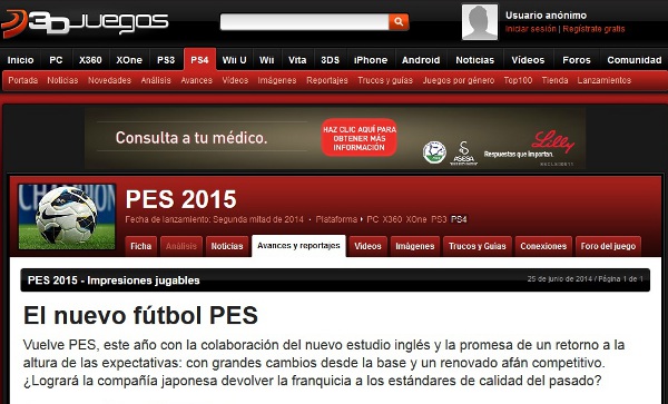 3Djuegos PES 2015: El nuevo fútbol PES
