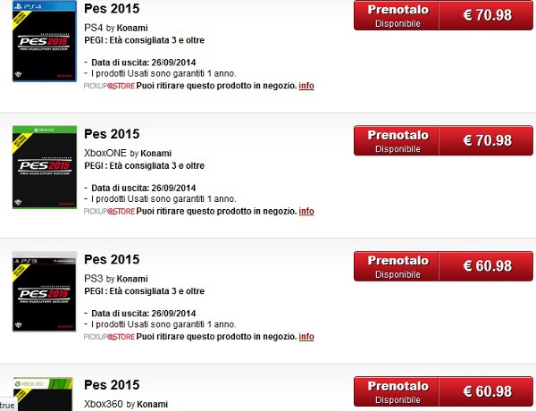 PES 2015: Posible fecha de salida para el 26 de septiembre