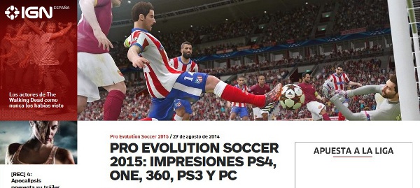 PES 2015 IGN: Impresiones PS4, Xbox One, 360, PS3 y PC