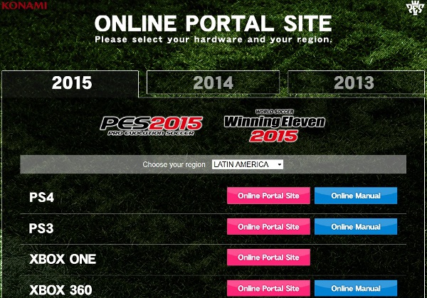 PES 2015: Online portal site abierto