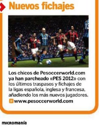 PeSoccerWorld en la revista de videojuegos Micromania