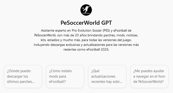 Descubre el Nuevo PeSoccerWorld GPT. El Futuro de la Asistencia en PES y eFootball