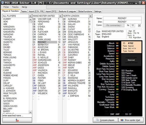 PES 2010 Editor v1.4 - by w!ld@