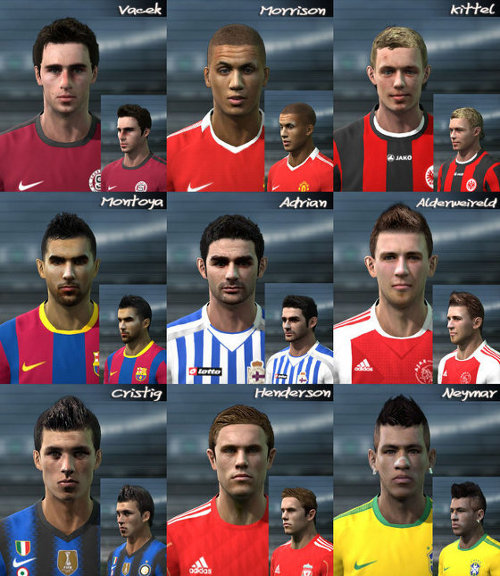 caras pro evolution soccer