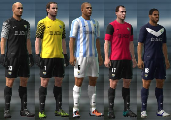 equipacion del malaga para pro evolution soccer