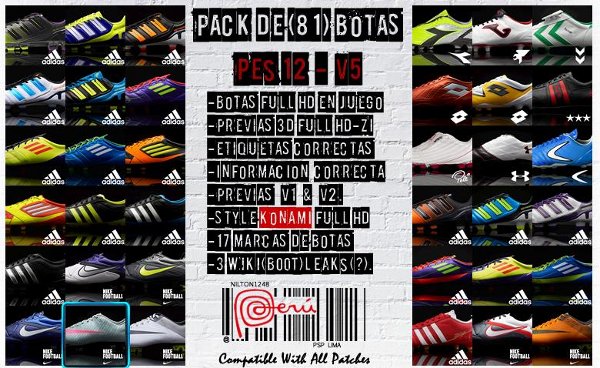 pack 81 botas pes2012