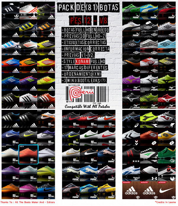 pack de botas pes2012