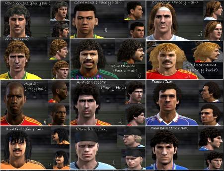 facepack jugadores clasicos para pes2012