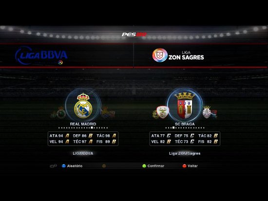menus nuevos pes2012