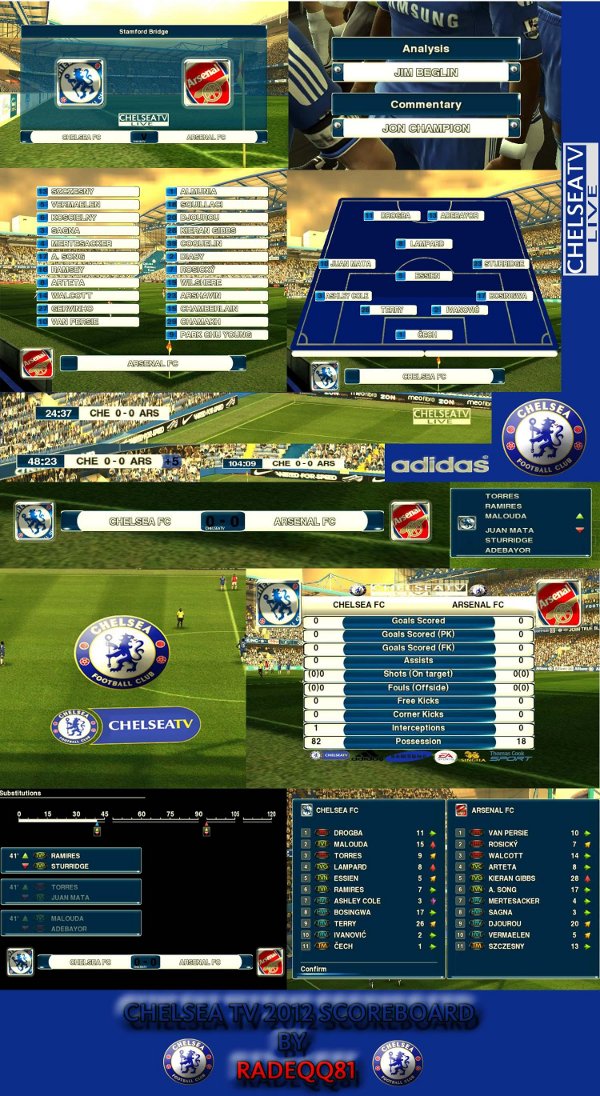 marcador chelsea pes2012