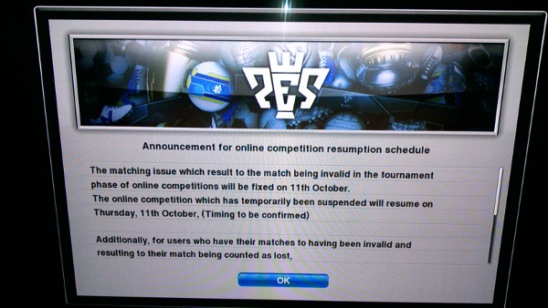 PES2013: Reanudación de las competiciones online