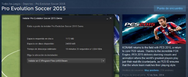 PES 2015: Demo de PC ya disponible en Steam