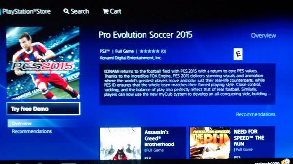 PES 2015: Demo disponible en el Store Americano para PS3 y PS4