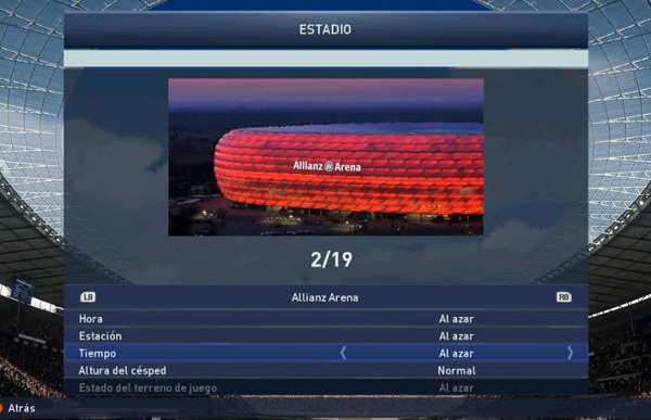 PES 2015: Lista de estadios