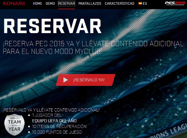 PES 2015: Abierta la reserva con contenido adicional
