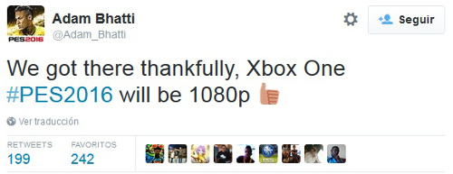 PES 2016: Correrá a 1080p en Xbox One