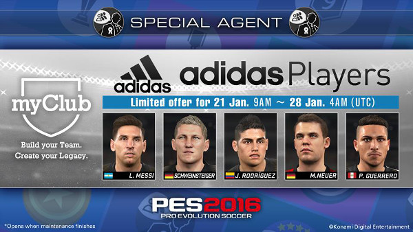 PES 2016: Los jugadores Adidas llegan a MyClub