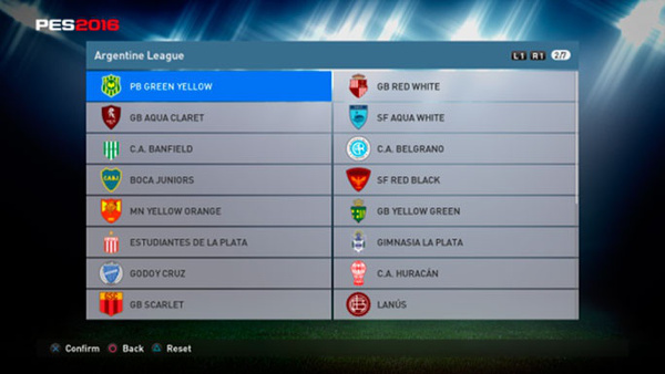 PES 2016: Nombres reales de los equipos no licenciados