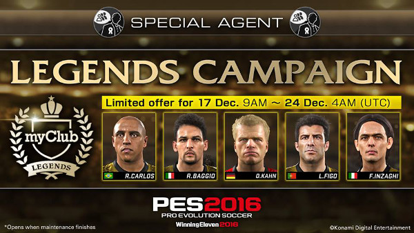PES 2016: MyClub Legends ya disponible