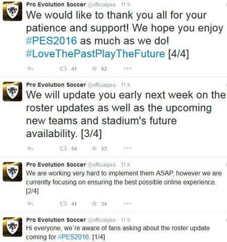 PES 2016: Primera actualización oficial la semana que viene