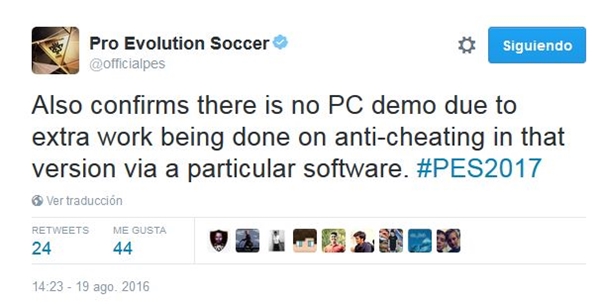 no demo para pc pes 2017