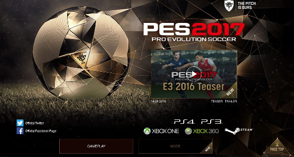 PES 2017: Konami actualizará mañana la web oficial
