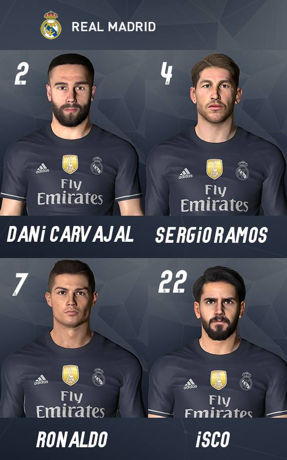 caras real madrid pes 2017