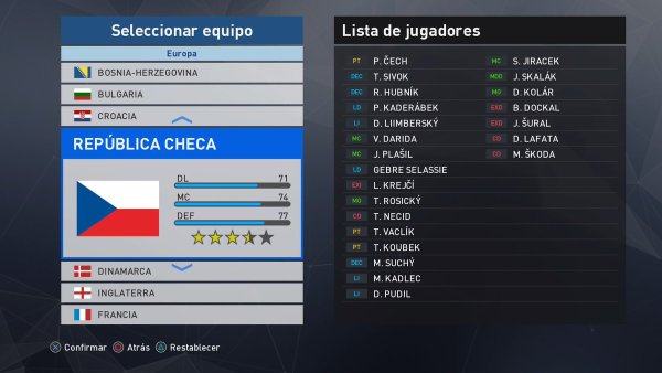 selecciones europa pes 2017 ps4