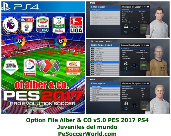 Option File Alber & CO v5.0 PES 2017 PS4