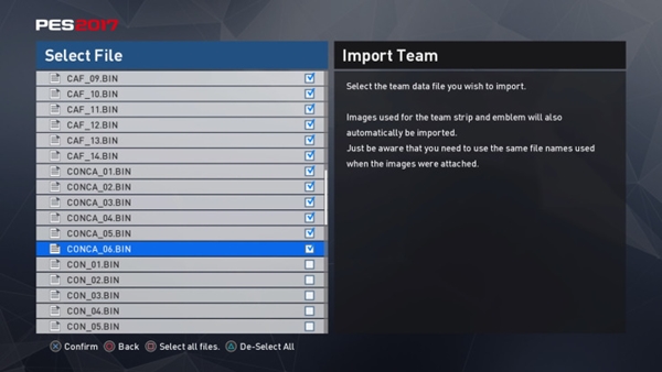 option file pes 2017 ps4