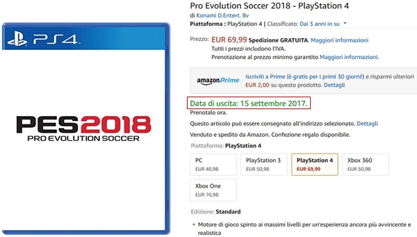 pes 2018 fecha salida