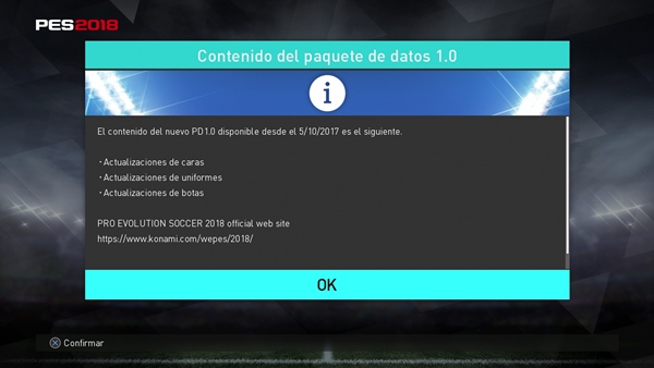 datapack 1.00 pes 2018