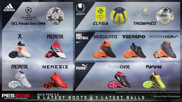 data pack 3.0 pes 2018