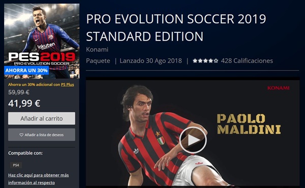 PES 2019: El Blackfriday llega a Playstation Store