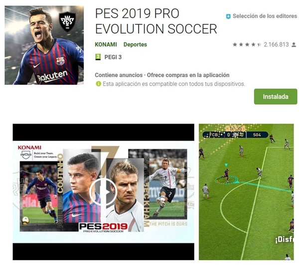 La versión Mobile de PES 2019 ya está disponible