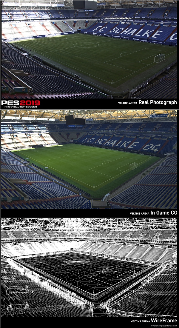 PES 2019: Imágenes estadio Veltins-Arena reales vs ingame
