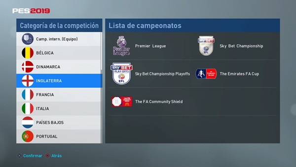 option file pes 2019