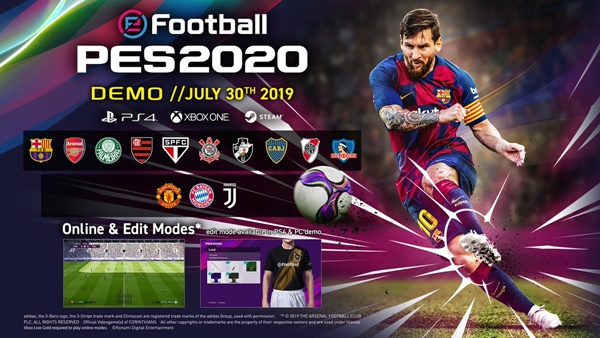 PES 2020: Todos los equipos de la demo del próximo 30 de julio