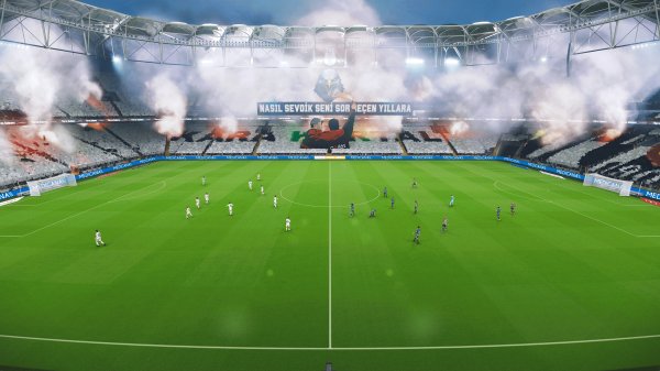 PES 2021 y Football Life 2026 Besiktas JK 3D TIFO Mod para Tupras Stadyumu