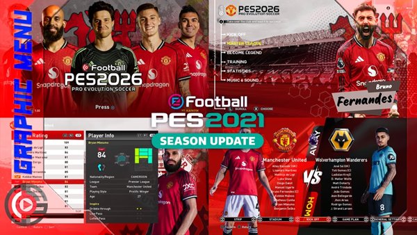 PES 2021 & Football Life Menu Manchester United 2025-26 Next-Gen - by Kainosk