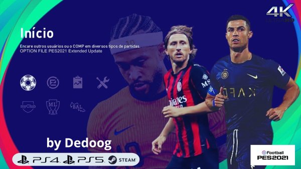 PES 2021 Option File 2025-26 PS4 PS5 PC con fichajes, kits y ligas actualizadas