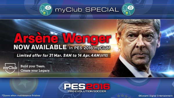 Arsène Wenger nombrado Embajador de PES CLUB MANAGER