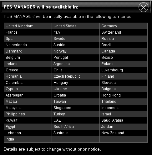 pes manager